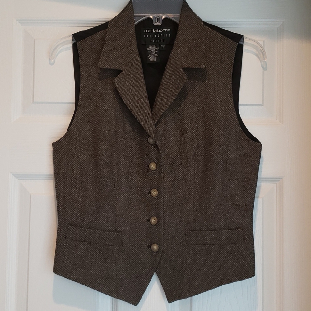 Liz Claiborne Brown Blazer Vest